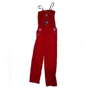 Women's Red Floral Jumpsuit
